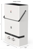 Eccotemp - Luxe 3.0 GPM Portable Outdoor Tankless Water Heater, dimensions