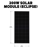 Go Power - GP-ECLIPSE-200-E, Rigid Eclipse Expansion Kit 200W, dimensions