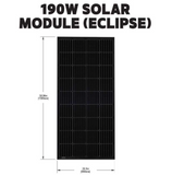 Go Power - Rigid ECLIPSE, 200W + 30A MPPT Controller Solar Kit, dimensions