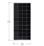 Go Power - Overlander, 200W Solar Charging Kit, dimensions