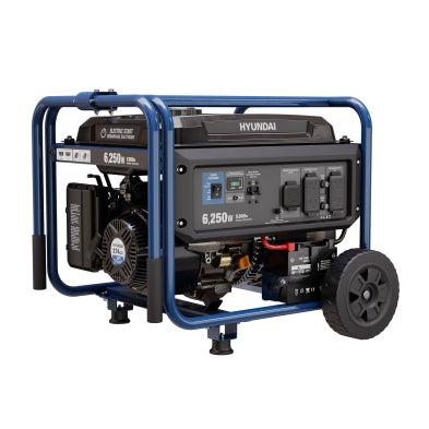 Hyundai - HG6250E, 6250W Gas Powered Portable Generator with Electric Start