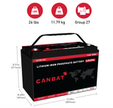CANBAT CLI100-12LT lithium battery dimensions