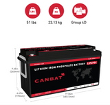 CANBAT CLI150-12LT lithium battery dimensions