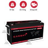 CANBAT  CLI200-12LT lithium battery dimensions
