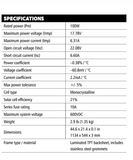 Go Power - GP-FLEX-550, 500W Flexible Panel Kit, panel spec sheet