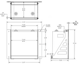 SimpliPhi - Wall Mount Bracket for PHI/AmpliPHI-3.8, dimensions